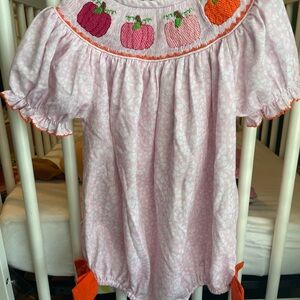Smocked Floral Pumpkin Bubble